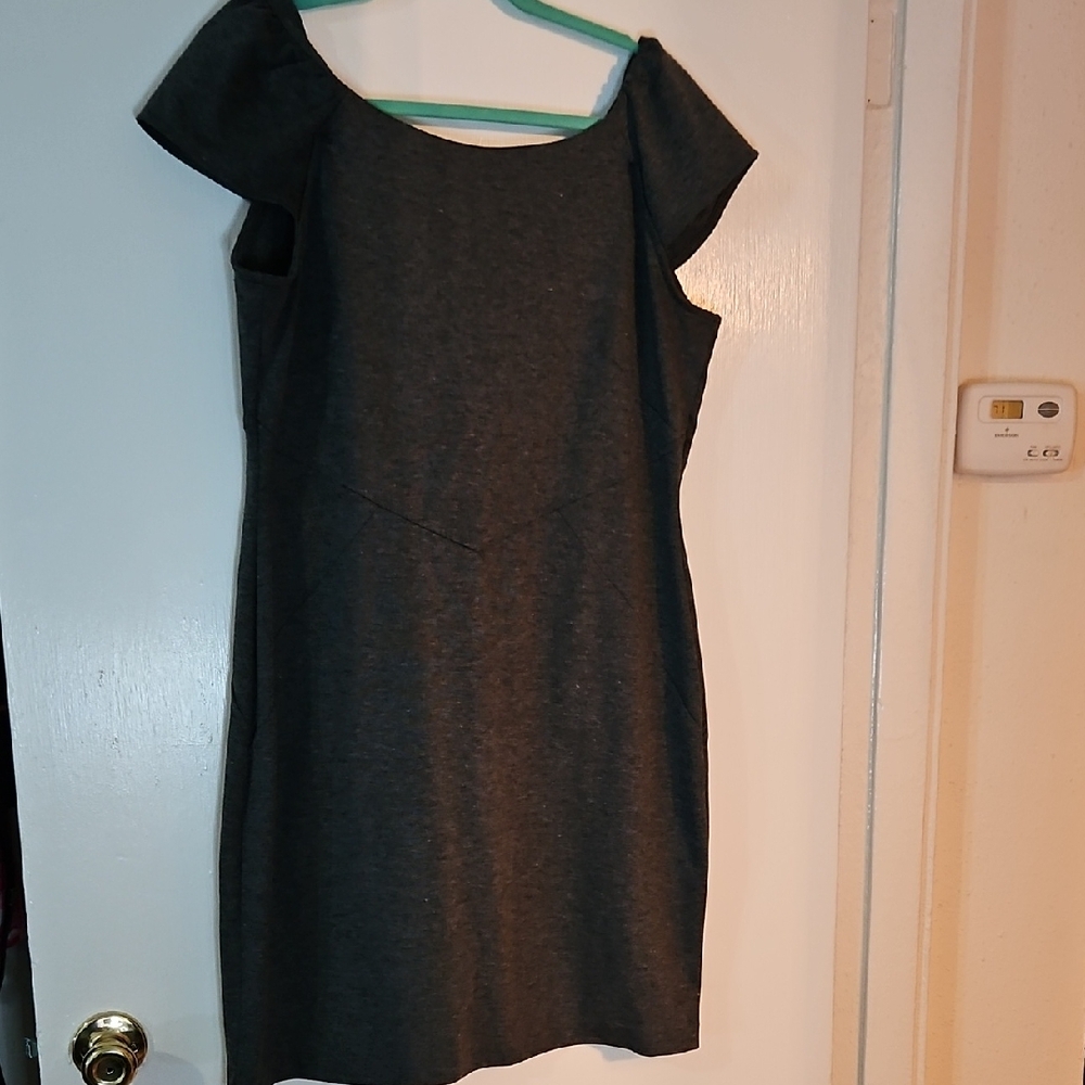 GAP Charcoal Gray Cap-Sleeve Mini Dress